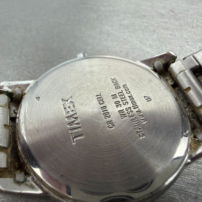 Timex Easy Reader Watch Men 35mm White Dial Silver Tone Date Round New Battery9