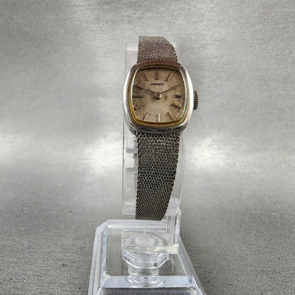 Seiko Watch Women 16mm Silver Dial Silver Tone Rectangle 115189 Manual Runs5