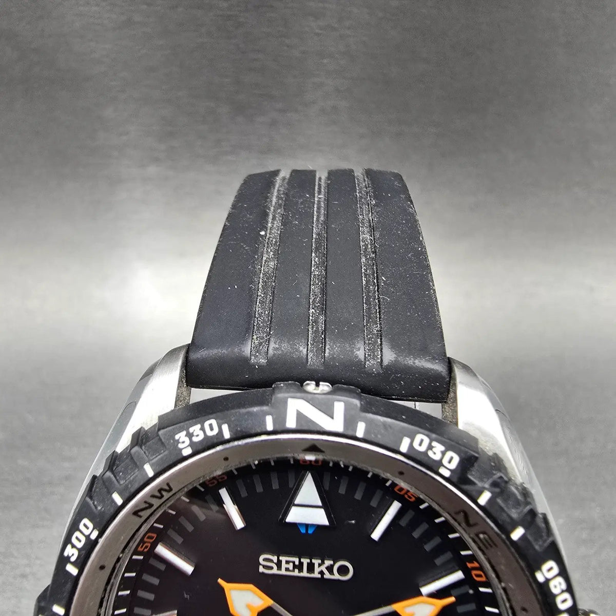 Seiko Prospex Watch Men 47mm Black Dial Steel Date Solar SNE423 Compass Runs4