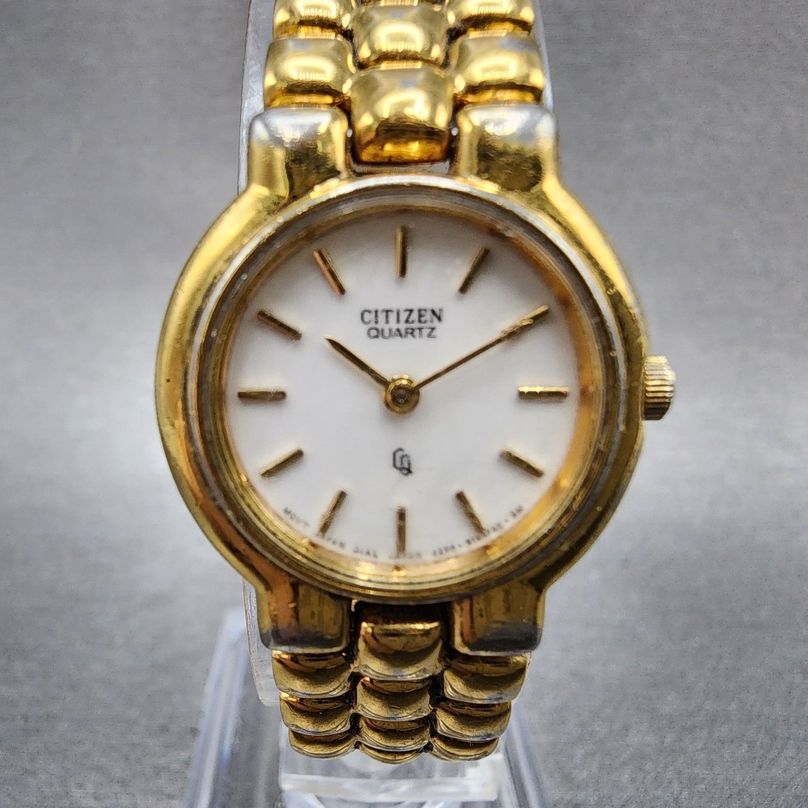 Citizen CQ Watch Women 21mm White Dial Gold Tone Round 2250S02970 New Battery1