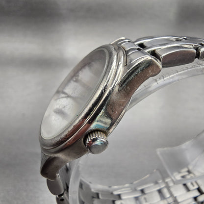 Bulova Watch Women 30mm Silver Dial Silver Tone Round 96L005 New Battery2