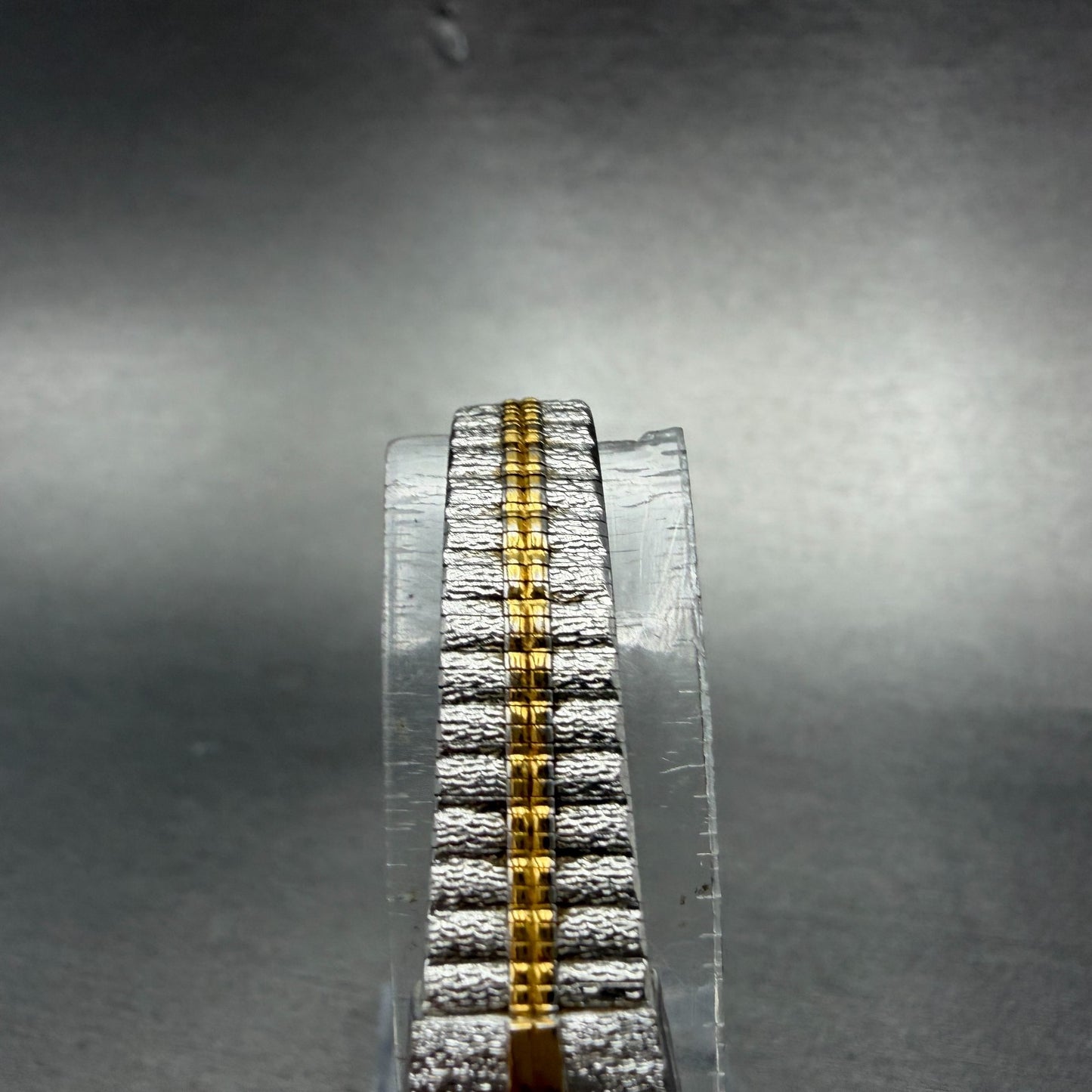 Seiko Tank Watch Women 13mm Gold Dial Gold Tone Rectangle 2E20-6319 New Battery94