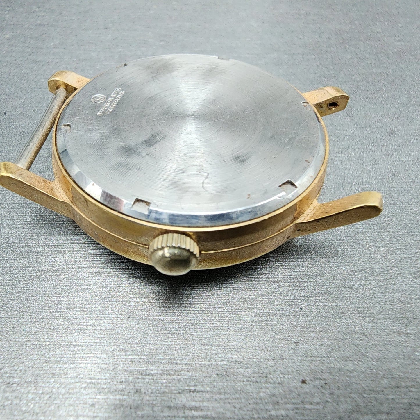 Helbros Watch Men 34mm White Dial Gold Tone Daydate Round Manual Wind Runs READ!8
