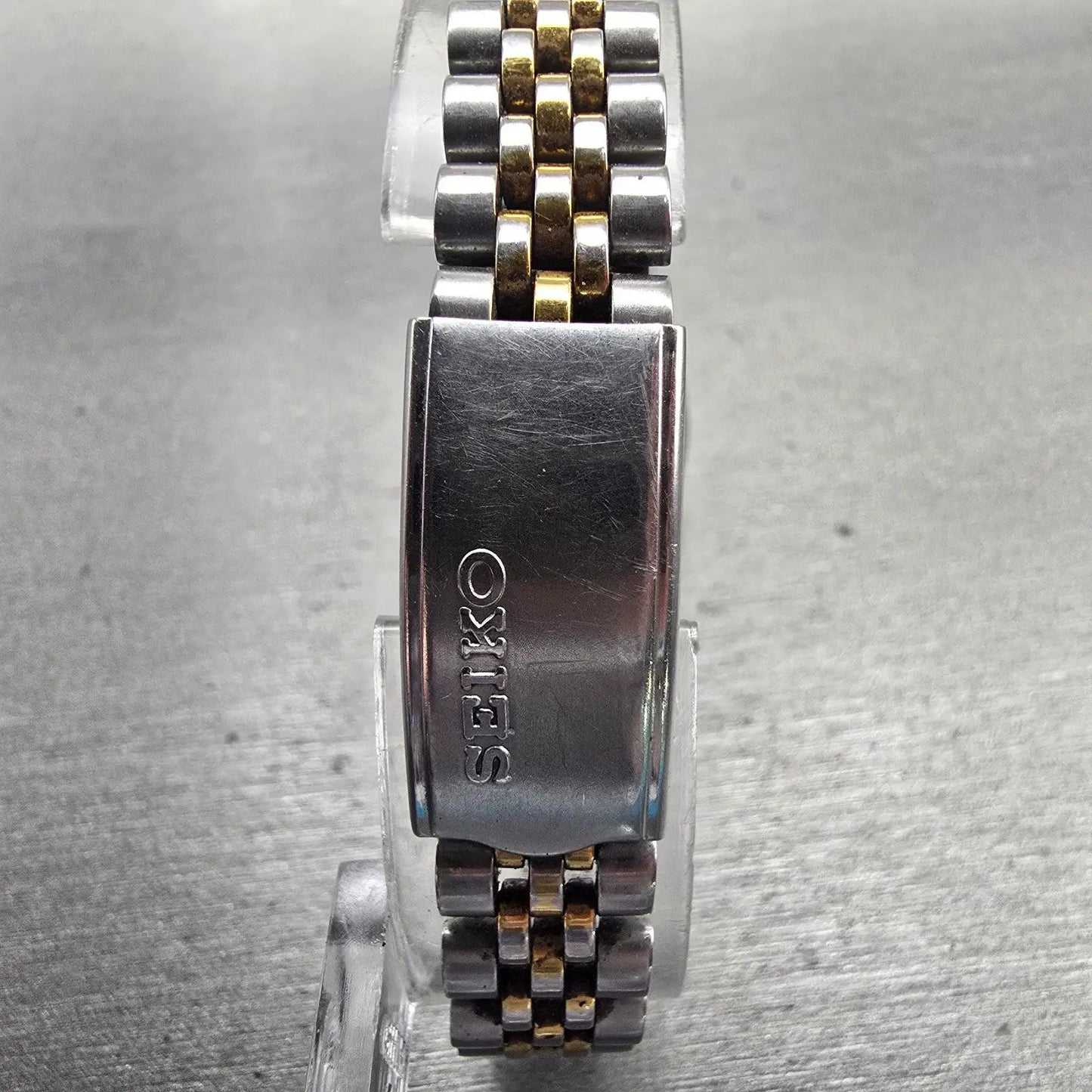 Seiko Watch Women 24mm Silver Dial Two Tone Daydate Round 7N83-0041 New Battery7
