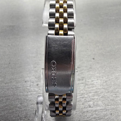 Seiko Watch Women 24mm Silver Dial Two Tone Daydate Round 7N83-0041 New Battery7