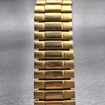 Seiko Watch Men 37mm Black Dial Gold Tone Daydate Round 7N43-9048 New Battery7