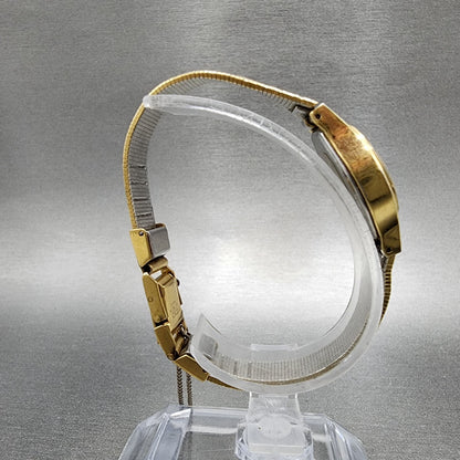 Seiko Watch Women 20mm Gold Dial Gold Tone Round 8Y210029 New Battery VTG8