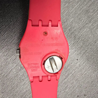 Swatch BIKO ROOSE Watch Women 25mm Pink Dial Pink Case Round LP131 New Battery10