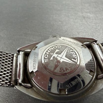 Technos Sky Lady Watch Women 24mm Black Dial Steel Date Automatic  Runs9