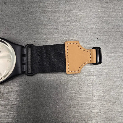 Swatch Seventy's Gold Watch Women 34mm Champagne Dial Black Tone GB747 New Batt10