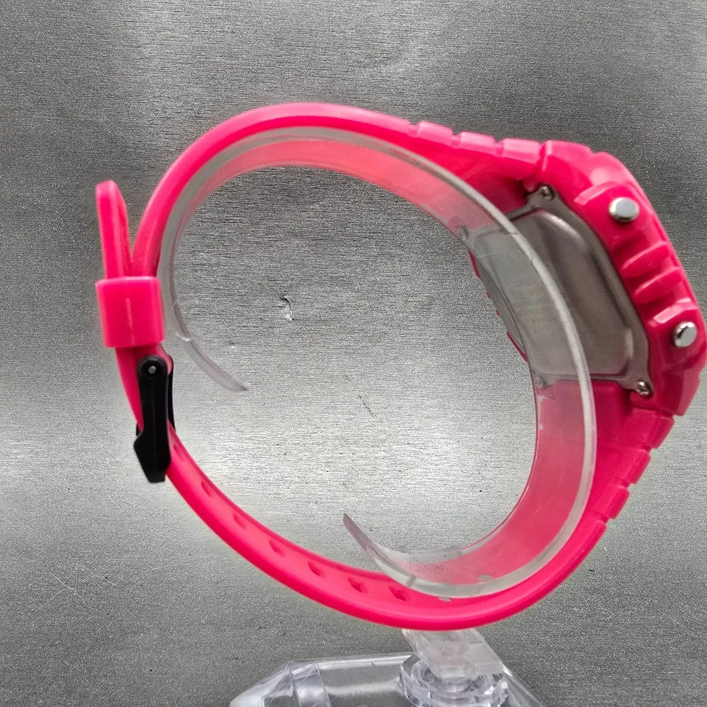 Casio W-215H Watch Men 40mm Pink Alarm Chronograph Daydate Rectangle New battery8