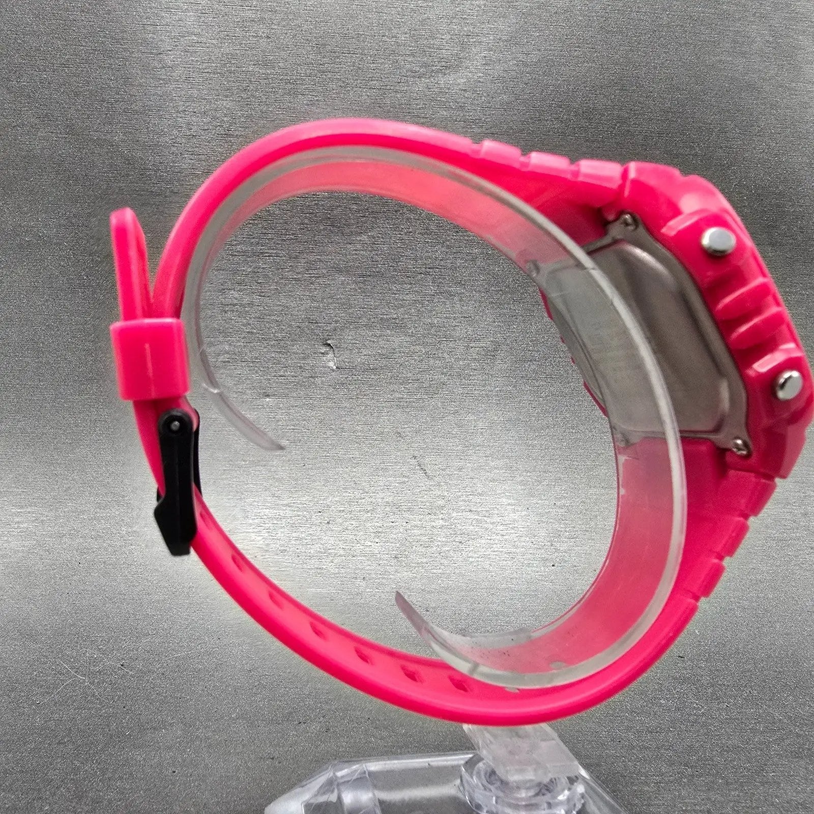 Casio W-215H Watch Men 40mm Pink Alarm Chronograph Daydate Rectangle New battery8
