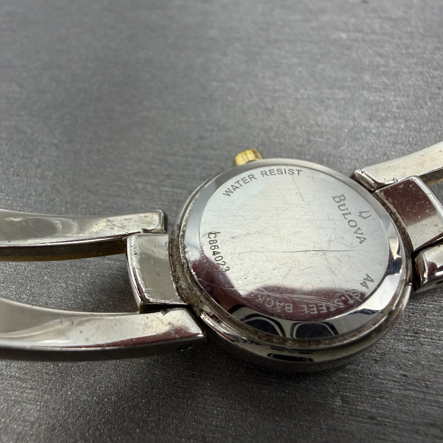 Bulova Watch Women 22mm MOP Dial Two Tone Round 98T80 Bangle New Battery JKLASD9