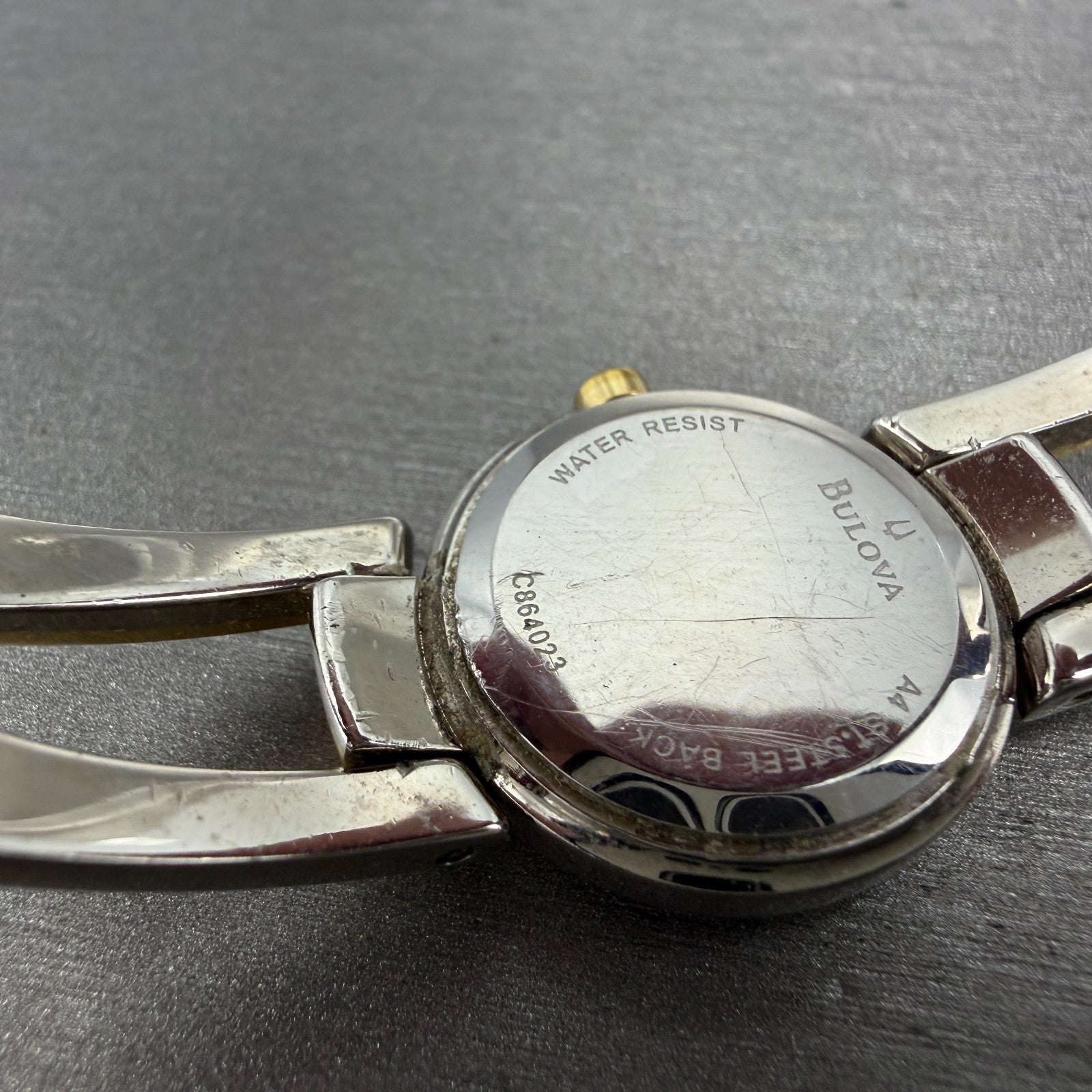 Bulova Watch Women 22mm MOP Dial Two Tone Round 98T80 Bangle New Battery JKLASD9