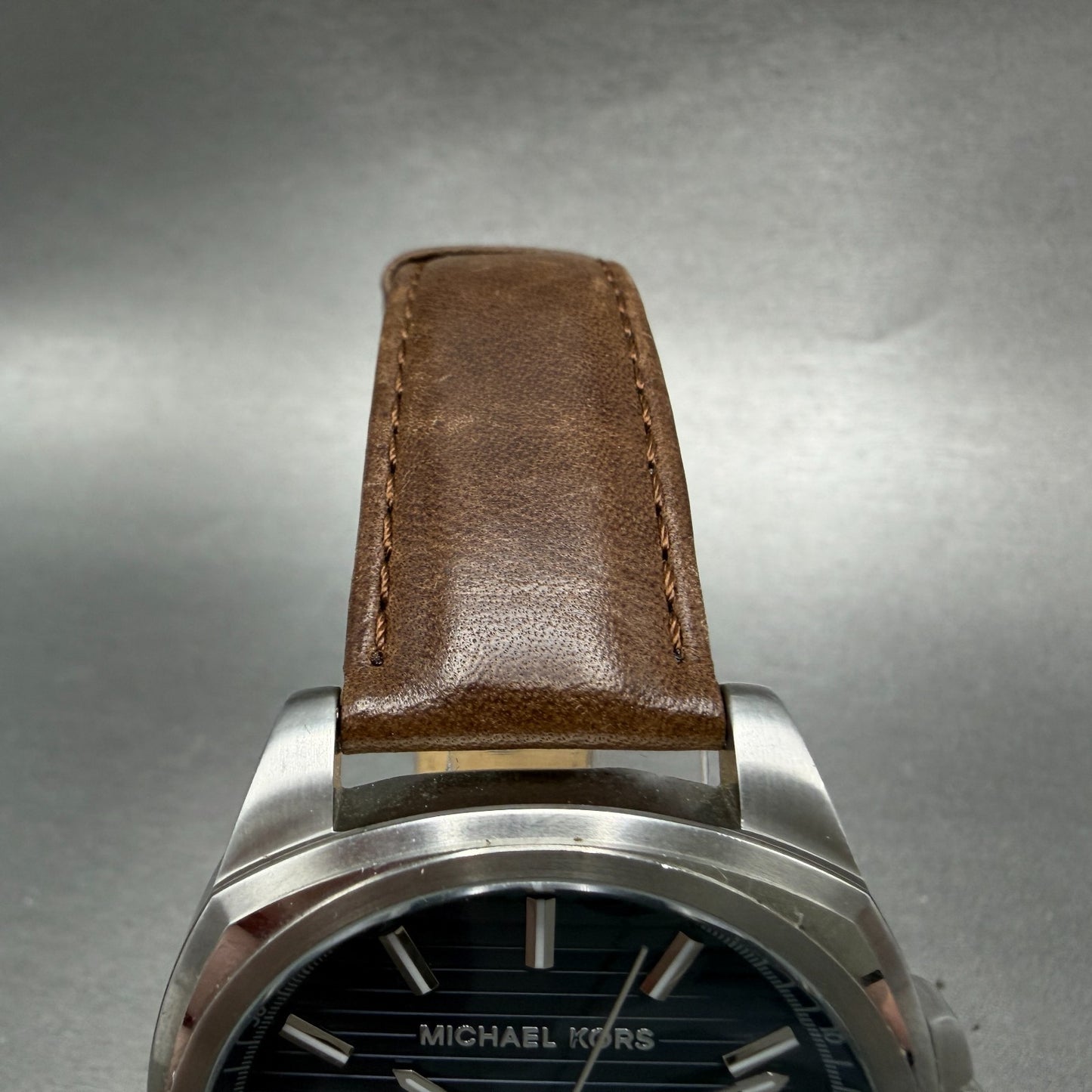 Michael Kors Bryson Watch Men 42mm Blue Dial Steel Date Round MK8631 New Battery4