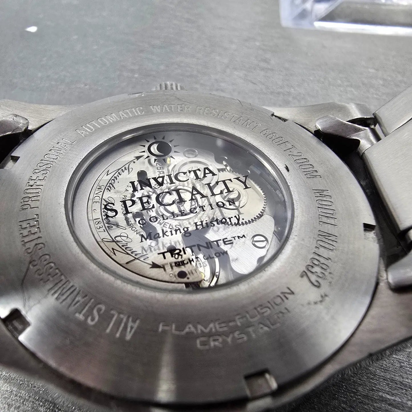 Invicta Specialty Automatic Watch Men 45mm White Dial Steel Date 1832 Runs GYGUJ9