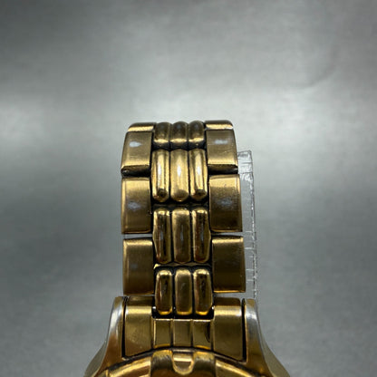 Seiko Sports 50 Watch Women 25mm Champagne Dial Gold Tone Date 7N82-0271 NewBatt4
