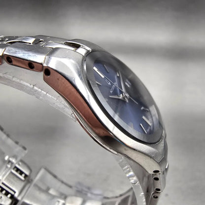 Bulova Accutron Watch Women 24mm Blue Dial Silver Tone Date 26M04 New Battery3