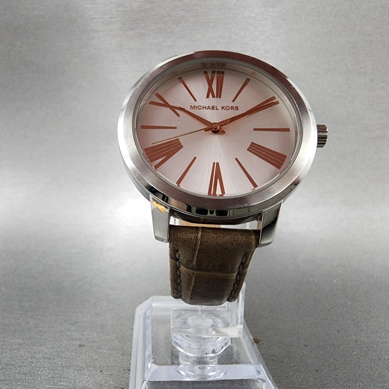 Michael Kors Martman Watch Women 38mm Silver Dial Steel Round MK2479 New Battery5