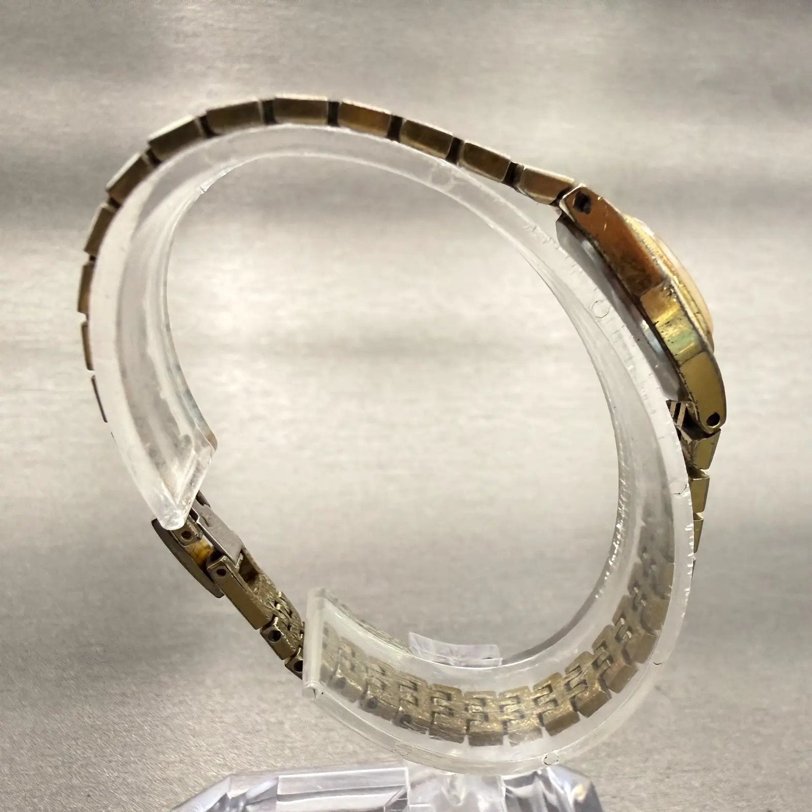 Seiko Watch Women 17mm Gold Dial Gold Tone Oval 5420-0130 New Battery Vintage8
