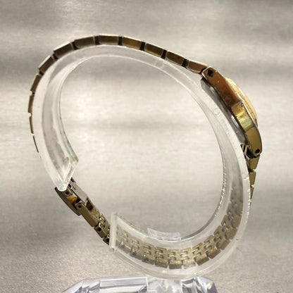 Seiko Watch Women 17mm Gold Dial Gold Tone Oval 5420-0130 New Battery Vintage8