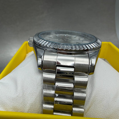 Invicta Specialty Watch Men 41mm Silver Dial Silver Round Fluted Bezel 690134
