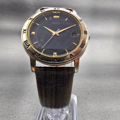 Citizen Watch Men 33mm Black Dial Gold Tone Date Round 5510-K06860 New Battery5