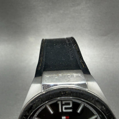Tommy Hilfiger Watch Men 43mm Black Dial Steel Date Round New battery4