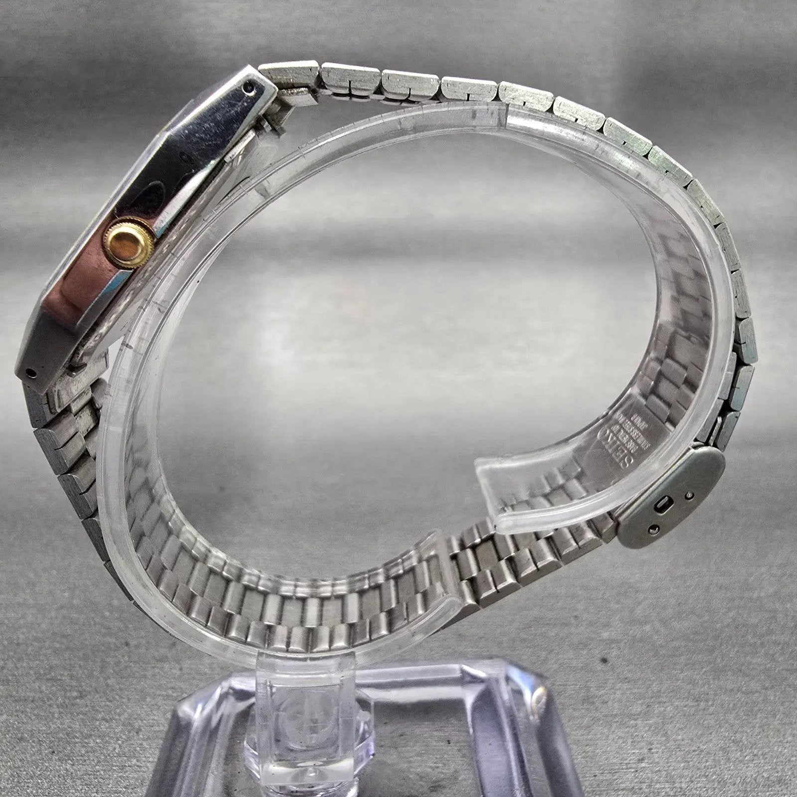 Seiko Watch Men 26mm Silver Dial Silver Tone Date Rectangle 6532-5320 New Batt6