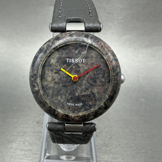 Tissot Rock Watch Women 30mm Gray Stone Dial Stone Case Round PARTS CRACKED!!!0
