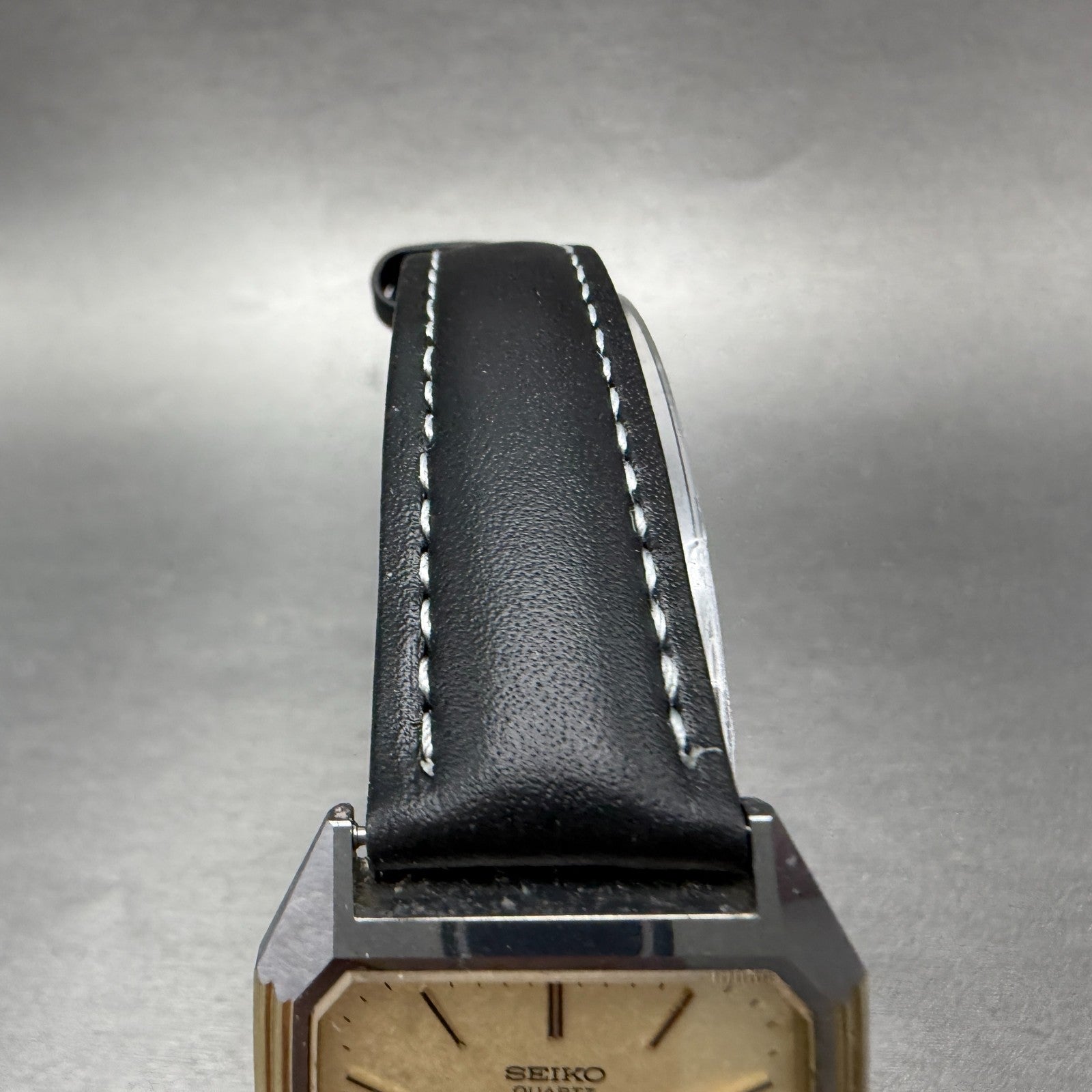 Seiko Dolce Tank Watch Men 28mm Champagne Dial Two Tone 6030-5390 New Battery5