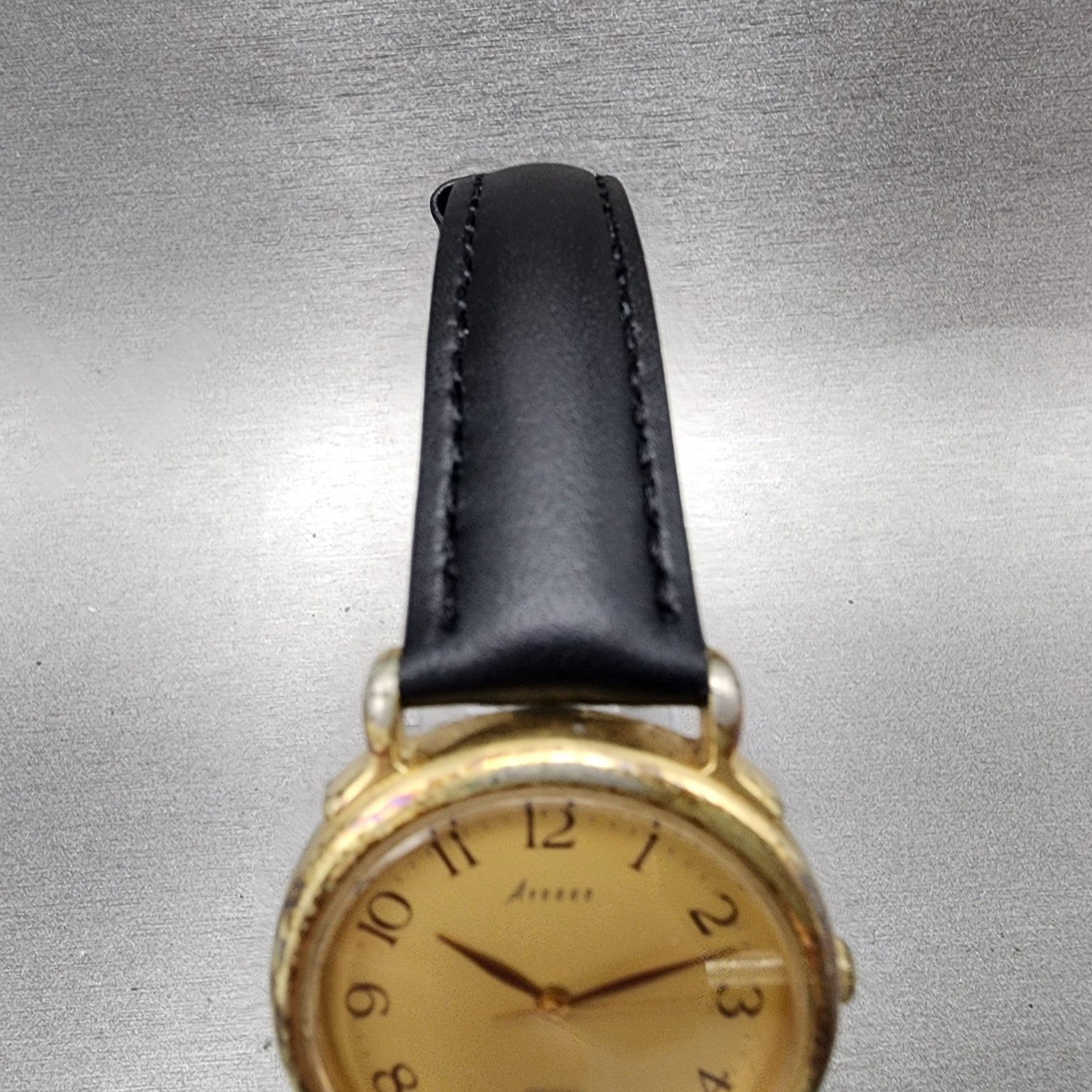 Seiko Avenue Watch Unisex 31mm Gold Dial Gold Tone Date Round 5H226150 New Batt4