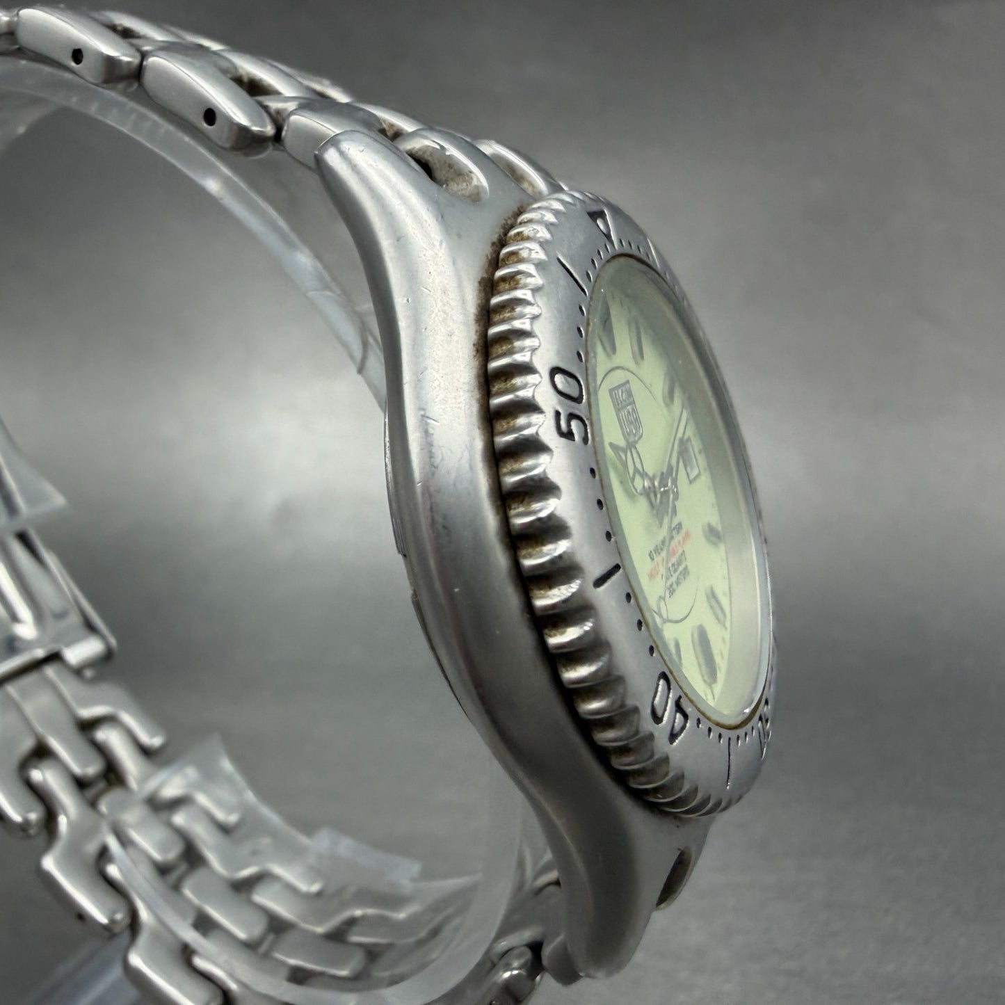 Elgin Dive Watch Men 39mm Green Dial Silver Tone Date Round FK-664 New Battery3