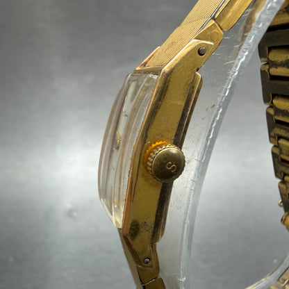 Seiko Fine Seiko Tank Watch Women 11mm Silver Dial Gold Tone Manual 4036H Runs2
