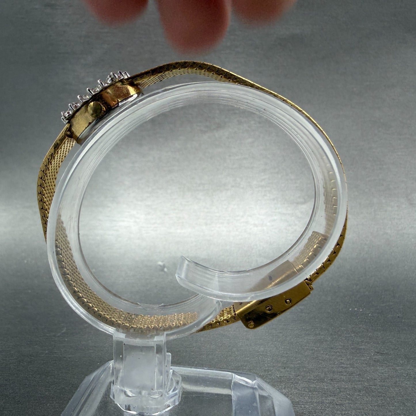 Sutton Watch Women 14mm Champagne Dial Gold Tone Diamond Bezel New Battery VTG6