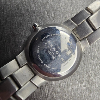 Skagen Steel Watch Women 25mm Silver Dial Silver Tone Round 430SSXD New Battery10