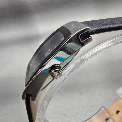 Skagen Denmark Watch Women 16mm Black Dial Silver Tone Rectangle 271SSLB New Bat2