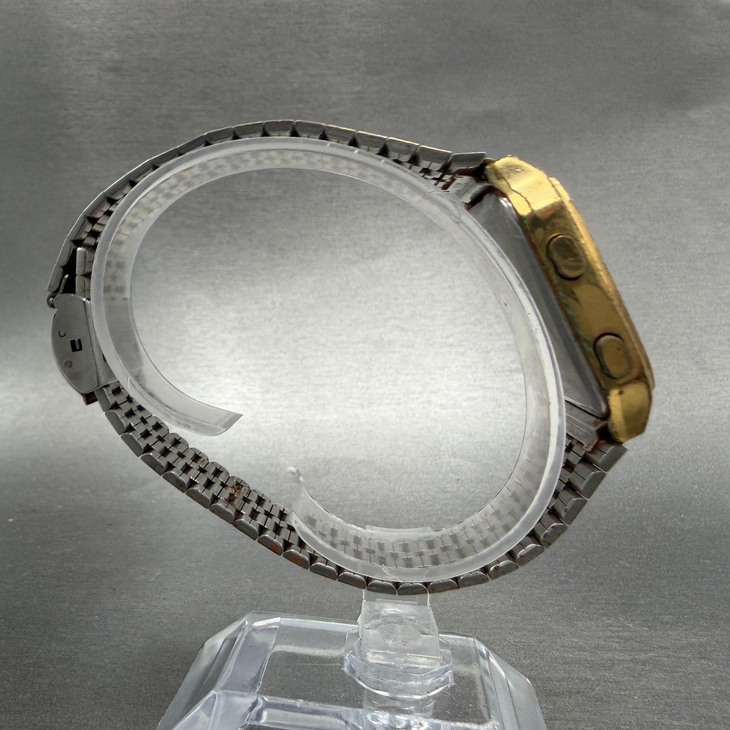 Seiko Analog Digital Watch Men 31mm Gold Tone Alarm Chrono H357-5000 PARTS9