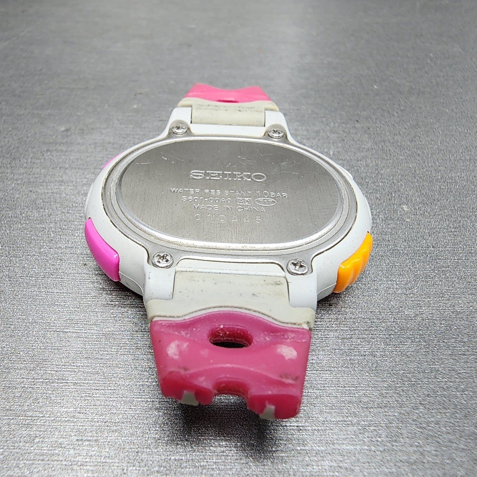 Seiko Digital Watch Women 40mm White Pink ALarm Chronograph S60100A0 New Batt8