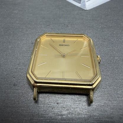 Seiko Watch Men 28mm Champagne Dial Gold Tone Octagon 5P31-5C50 New Battery2