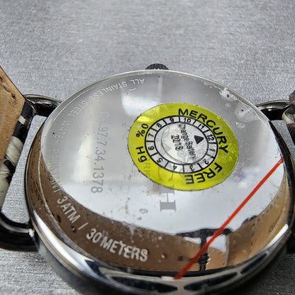 Coach Delancey Watch Women 36mm White Dial Black Tone Round Leather New Battery