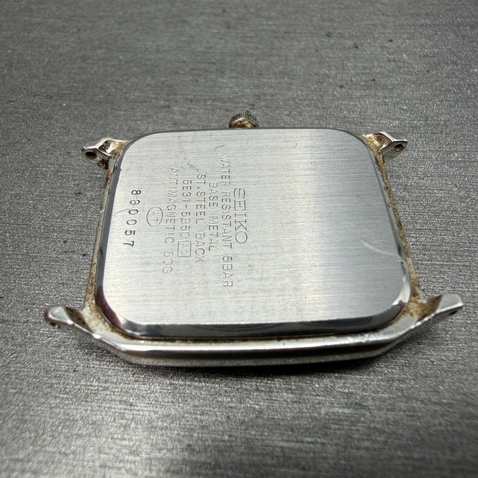 Seiko Spirit Tank Watch Men 27mm Silver Dial Silver Tone 5E31-5B50 PARTS13
