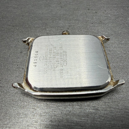 Seiko Spirit Tank Watch Men 27mm Silver Dial Silver Tone 5E31-5B50 PARTS13