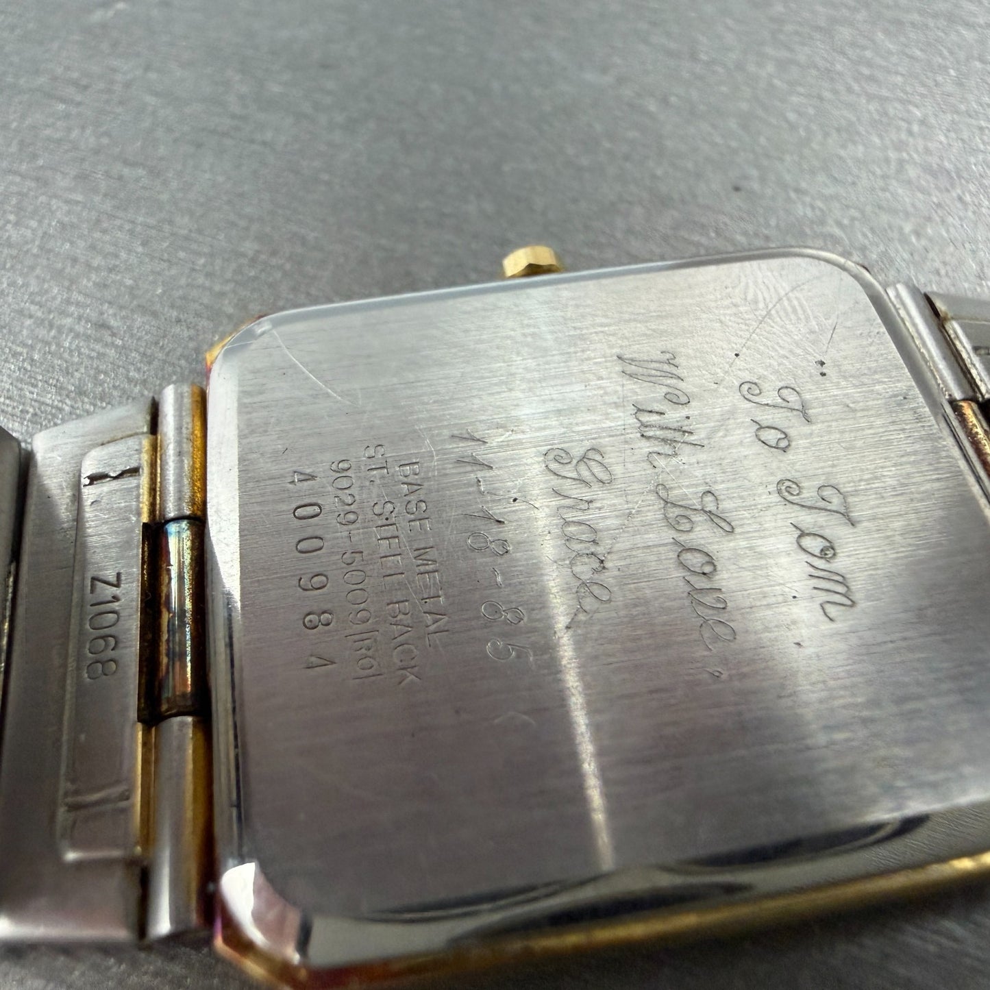 Seiko Tank Watch Men 28mm Champagne Dial Gold Tone Date 9029-5009 New Battery9