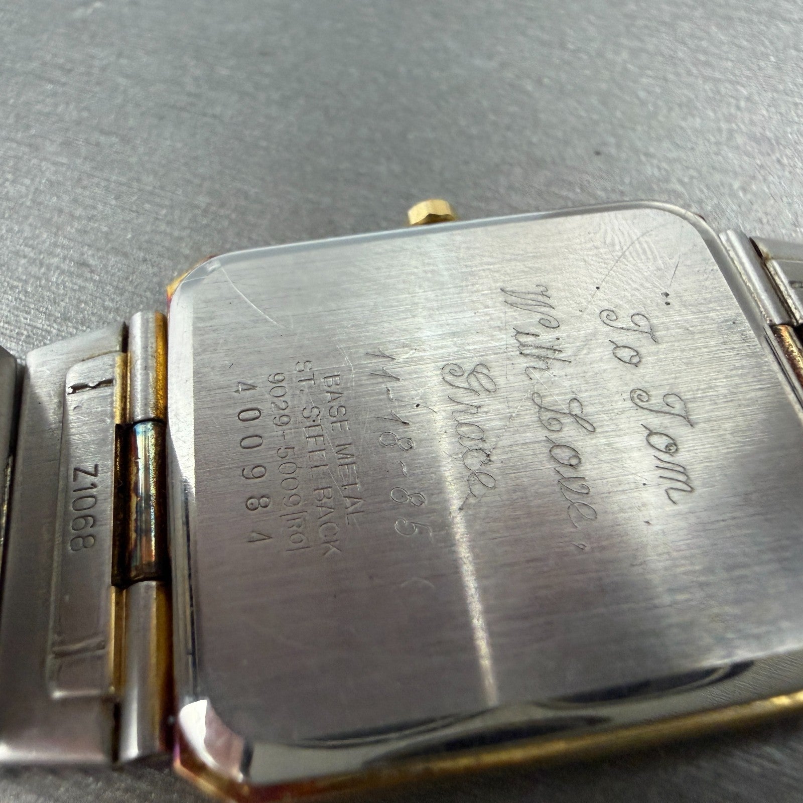 Seiko Tank Watch Men 28mm Champagne Dial Gold Tone Date 9029-5009 New Battery9