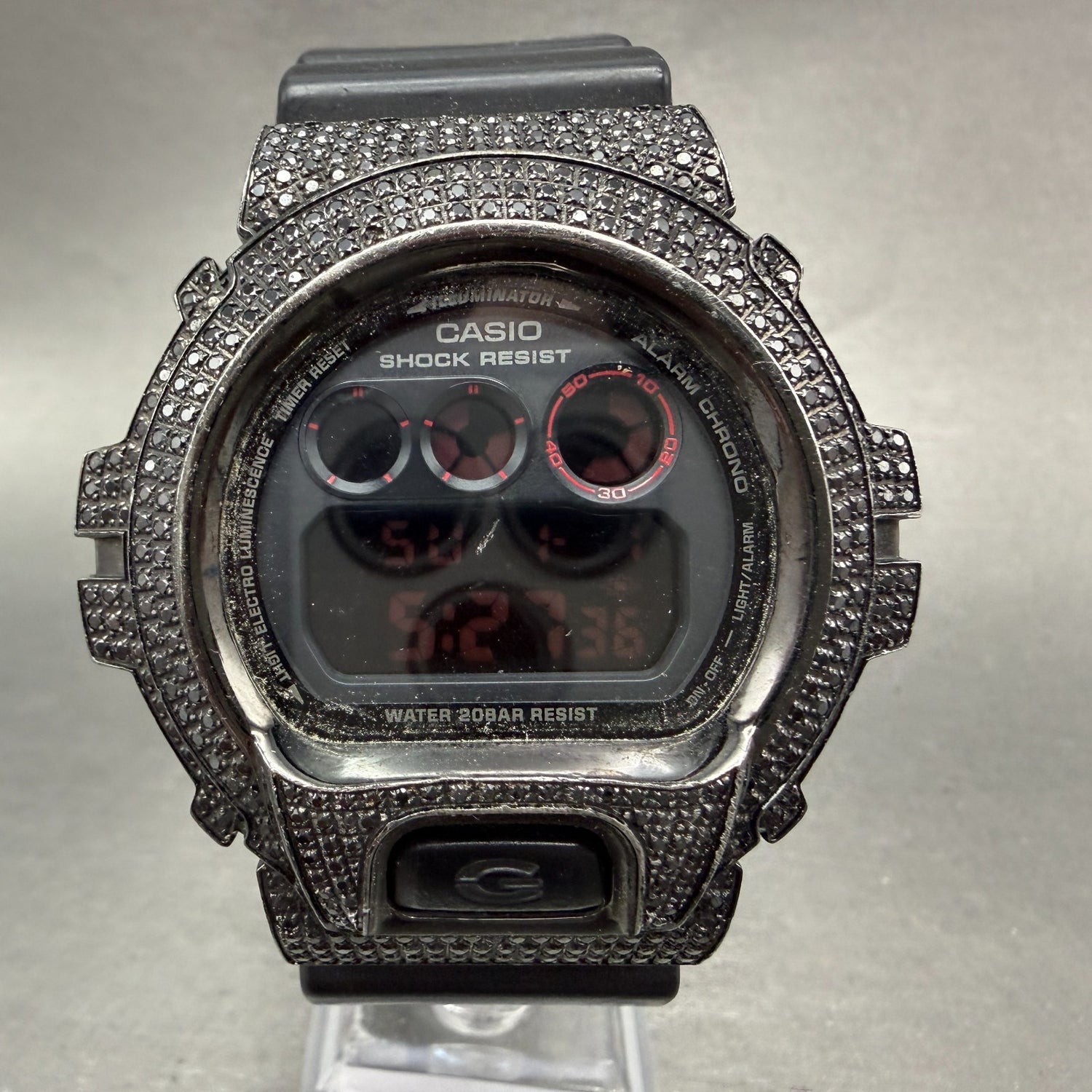 Casio G-Shock DW-6900MS Watch Men 50mm Digital Gem Set Black  Alarm Chrono Works0