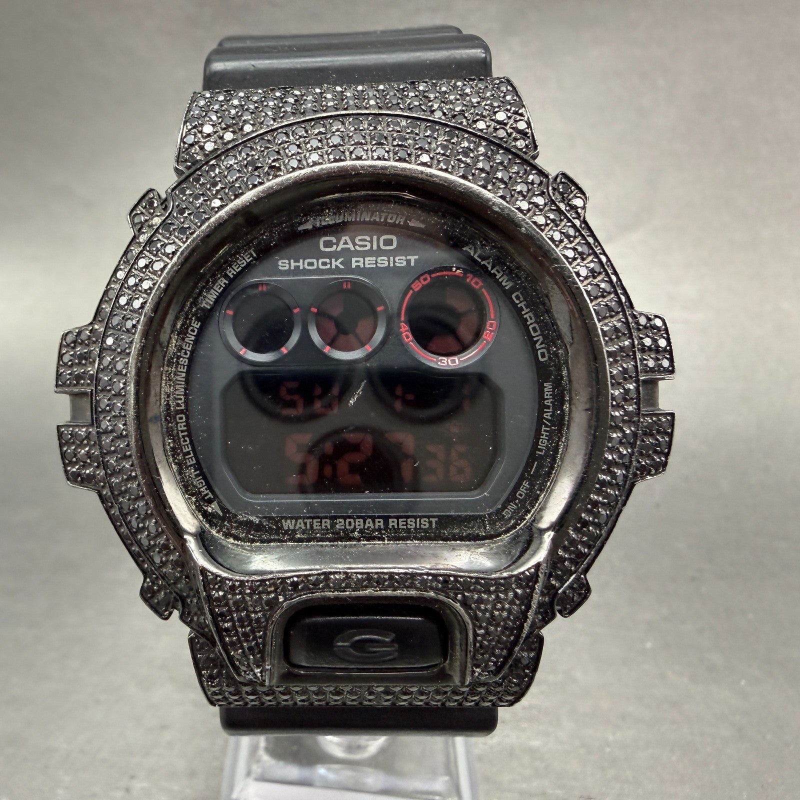 Casio G-Shock DW-6900MS Watch Men 50mm Digital Gem Set Black  Alarm Chrono Works0