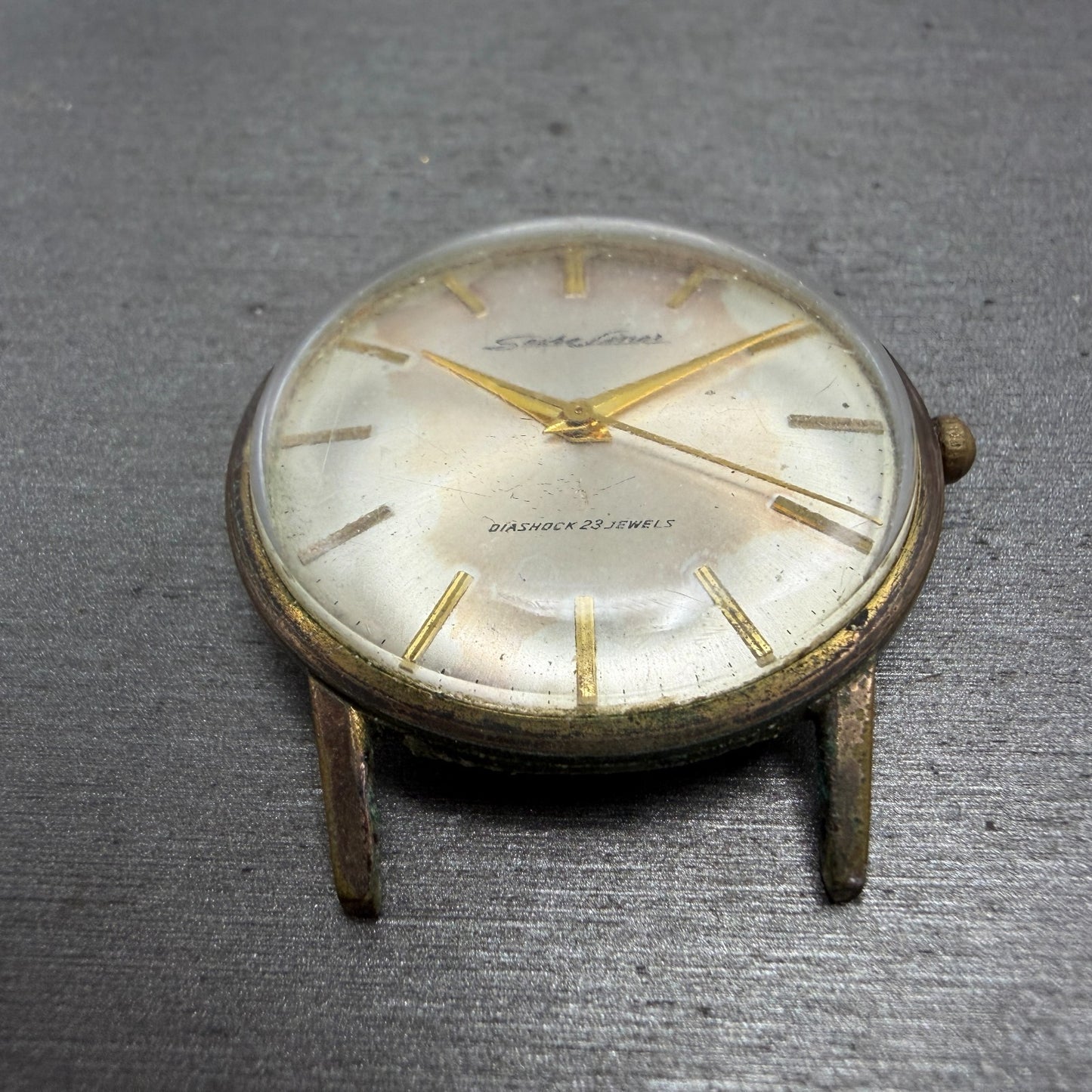 Seiko Liner Watch Men 35mm Silver Dial Gold Tone Round 15010E Manual PARTS VTG3