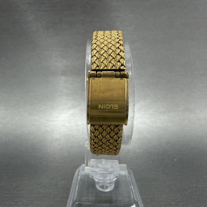 Elgin Watch Women 19mm Gold Dial Gold Tone Rectangle FK283 New Battery VTG7