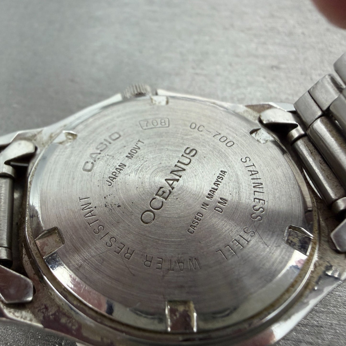 Casio Oceanus Dive Watch Men 38mm White Dial Steel Date Round OC-700 New Battery9